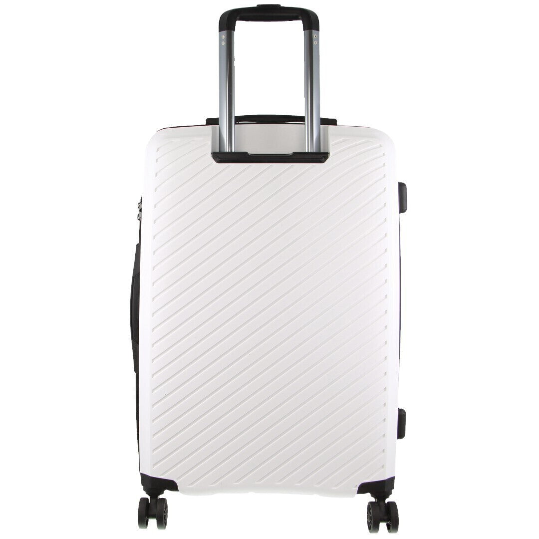 Monaco Checked Luggage Bag Travel Carry On Suitcase 65Cm (82.5L) White