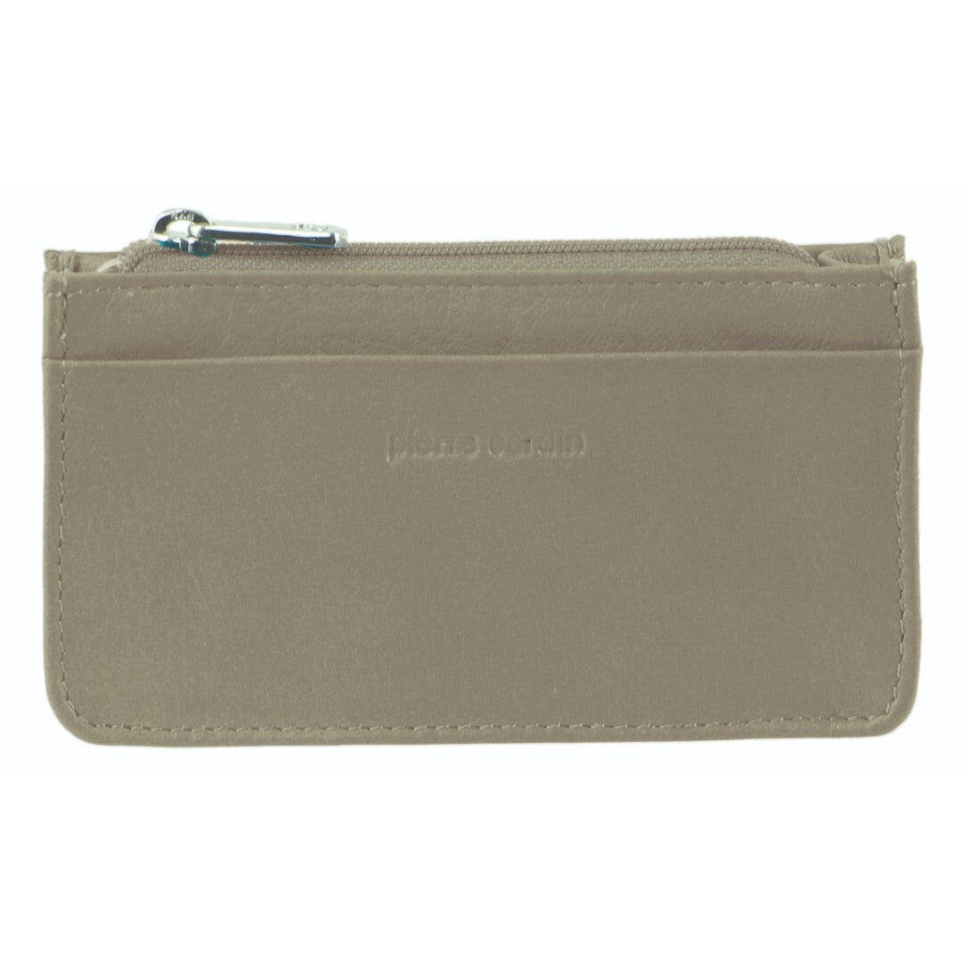 Pierre Cardin Ladies Women Soft Italian Leather Coin Purse Holder Wallet Taupe