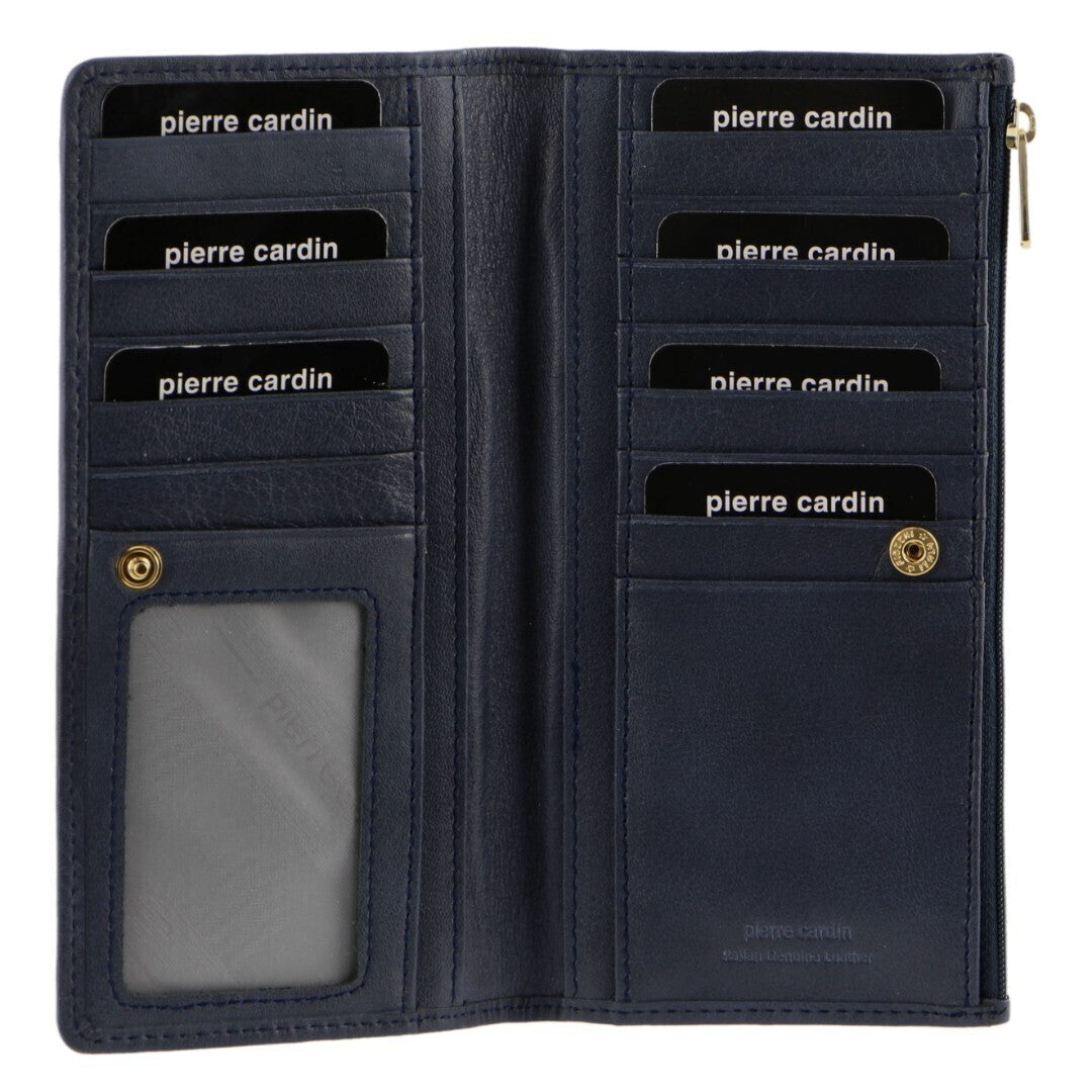 Pierre Cardin Womens Soft Italian Leather Rfid Purse Wallet Midnight