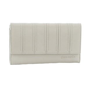 Pierre Cardin Womens Leather Tri Fold Wallet Rfid In Bone