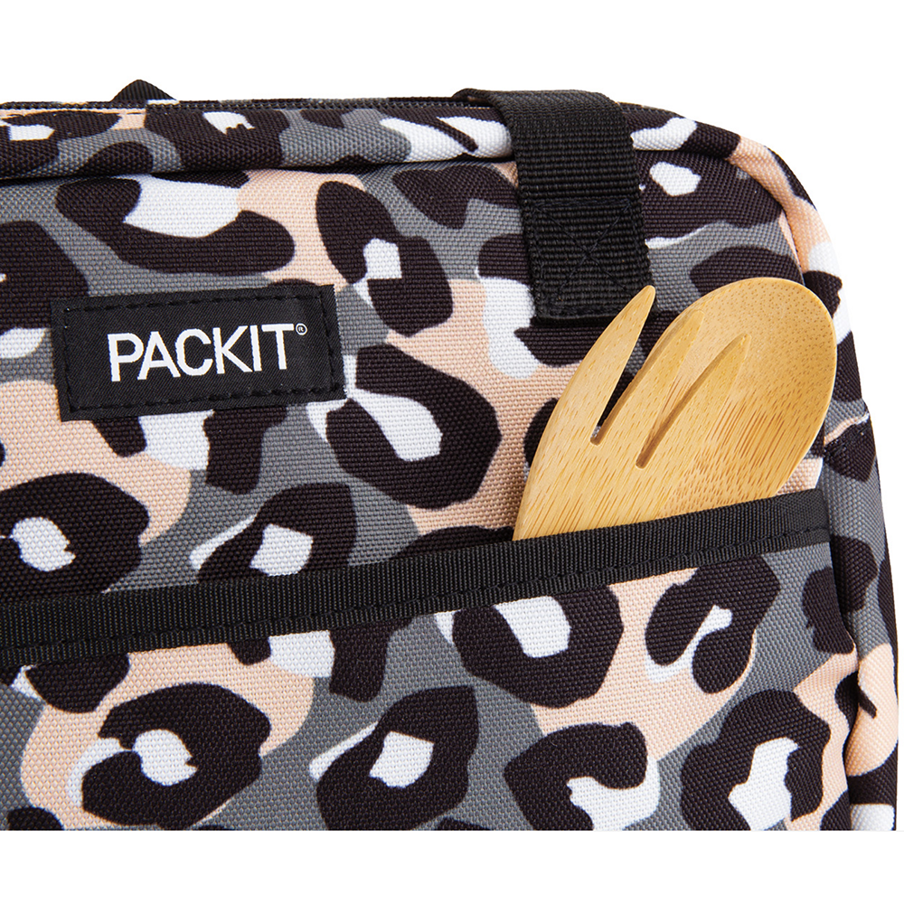 Packit Freezable Ice Lunch Bag Tote Food Storage Camping Travel Tiger Wild Leopard