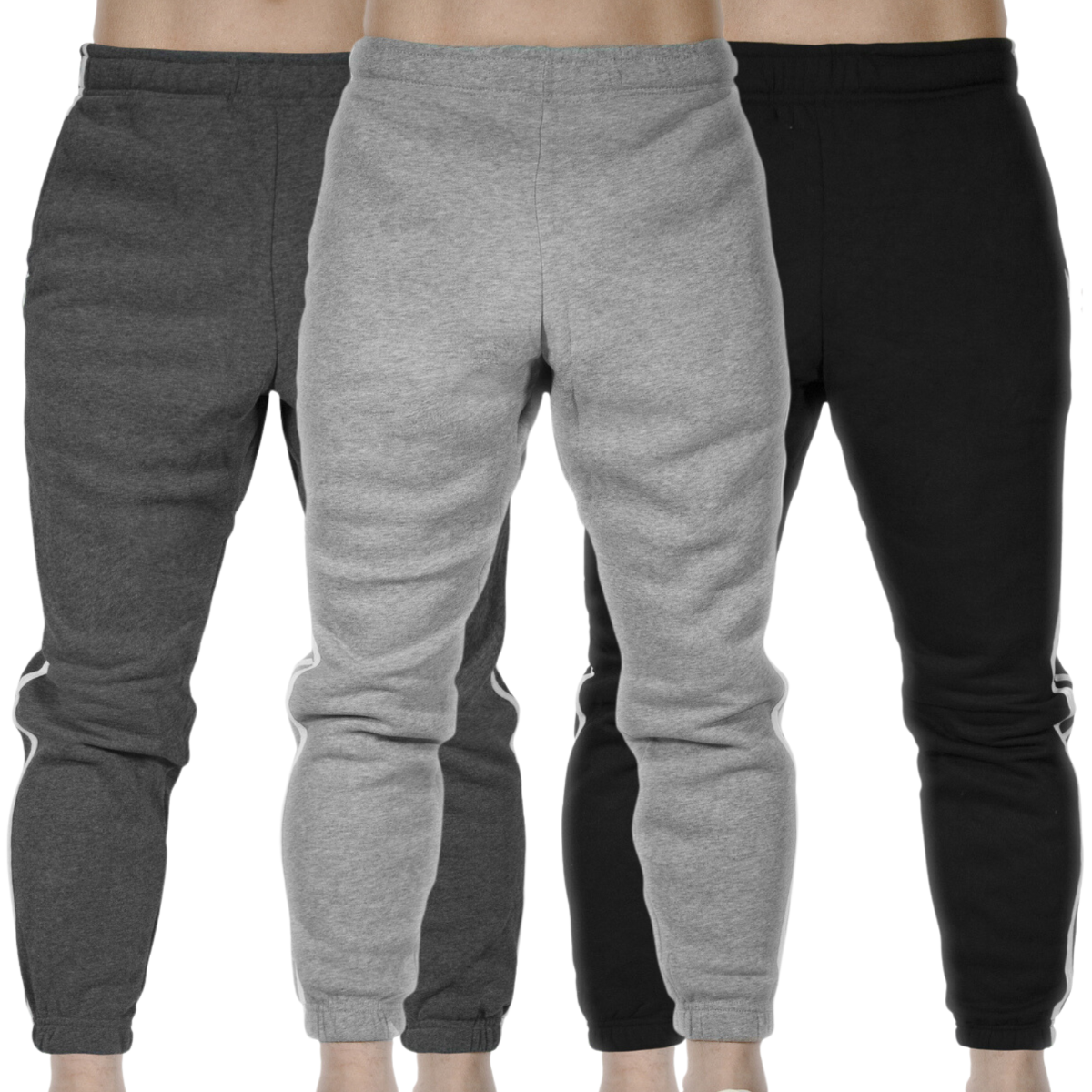 3X Mens Fleece Skinny Track Pants Jogger Gym Casual Sweat Warm Assorted Colours