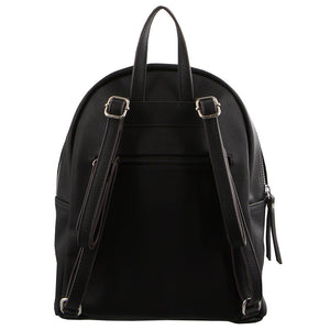 Milleni Black Leather Look Backpack Bag With Bow Detail