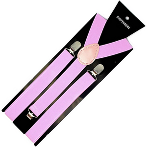 Mens Suspenders Braces Adjustable Strong Clip On Elastic Formal Wedding Slim Lilac