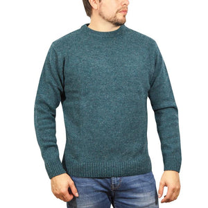 100% Shetland Wool Crew Round Neck Knit Jumper Pullover Mens Sweater Knitted Sherwood (32)