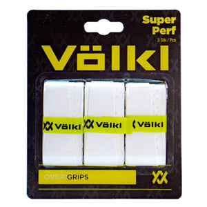 3 Pack Volkl Super Perf Over Grips For Tennis Squash Pickleball Racquets White