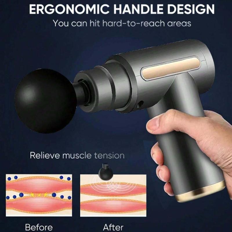 4 Speed Massage Gun Heads Muscle Chargeable Handheld Deep Tissue