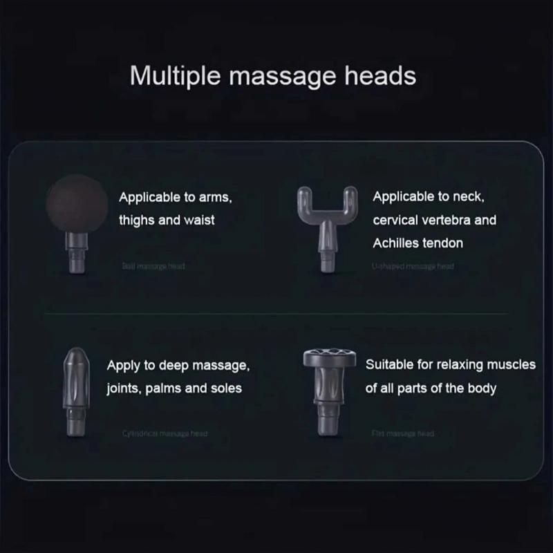 4 Speed Massage Gun Heads Muscle Chargeable Handheld Deep Tissue