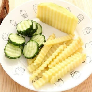 Large Ripple Jelly Knife Stainless Steel Blade Potato Crinkle Wavy Cutter Slicer