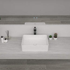 Rectangle Cast Stone Solid Surface Basin 500Mm