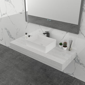 Rectangle Cast Stone Solid Surface Basin 600Mm