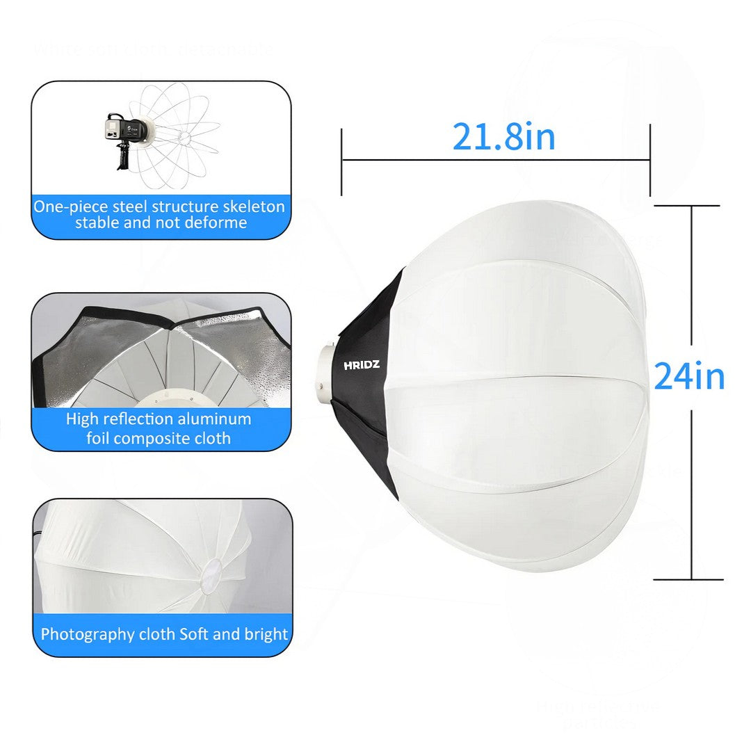 Hridz Gls65 65Cm Globe Lantern Softbox Bowens Mount For Video Studio Photography