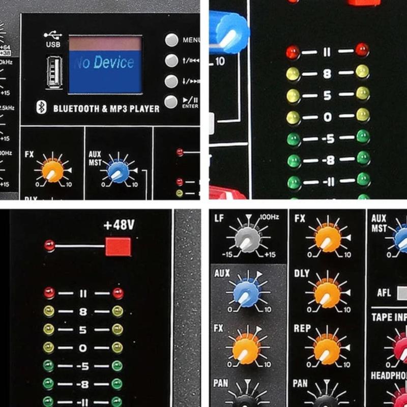 Hridz 16 Channels Audio Sound Mixer Mixing Dj Console Usb With 48V Phantom Power