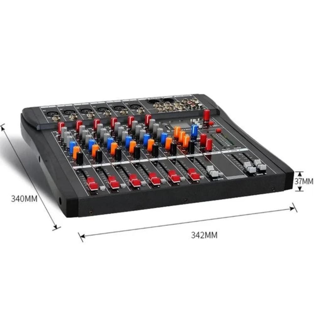 Hridz 6 Channels Bluetooth Mixer Dj Live Studio Audio Usb Console Amplifier Aux