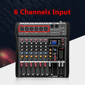 Hridz 6 Channels Bluetooth Mixer Dj Live Studio Audio Usb Console Amplifier Aux