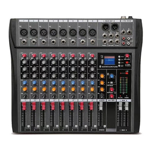 Hridz Ct 80S Professional Audio Mixer Channels Bluetooth Usb With Effects 48V Phantom Power And Built In Sound Card Mixi