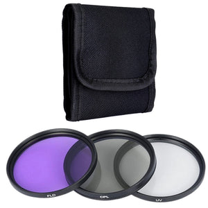 Hridz 3Pcs Uv Cpl Fld Lens Filter Combo Pack With Pouch For Slr Camera Colour 58Mm