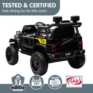 12V Kids Electric Ride On Jeep A Black