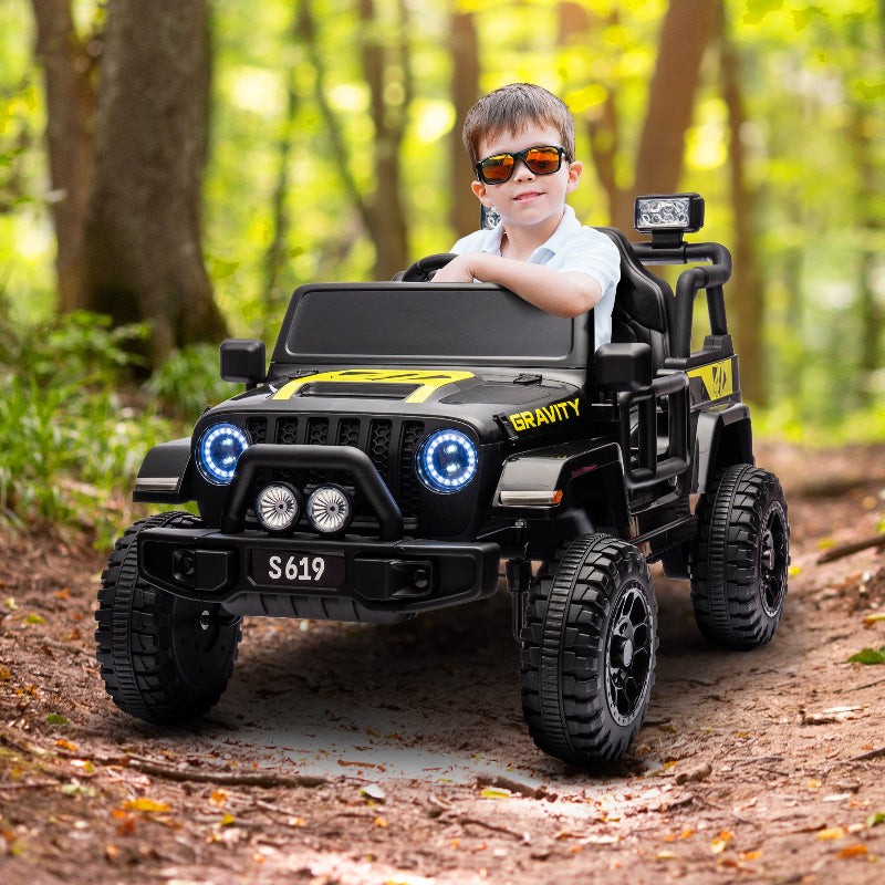 12V Kids Electric Ride On Jeep A Black