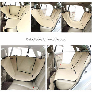 Ondoing Detachable Pet Dog Car Seat Cover Backseat Protector Hammock Waterproof Non Slip Coffee