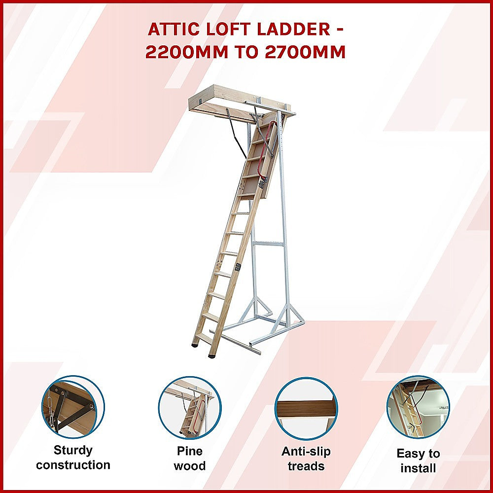 Attic Loft Ladder 2200Mm To 2700Mm