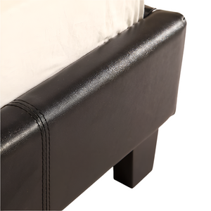 Single Pu Leather Bed Frame Black