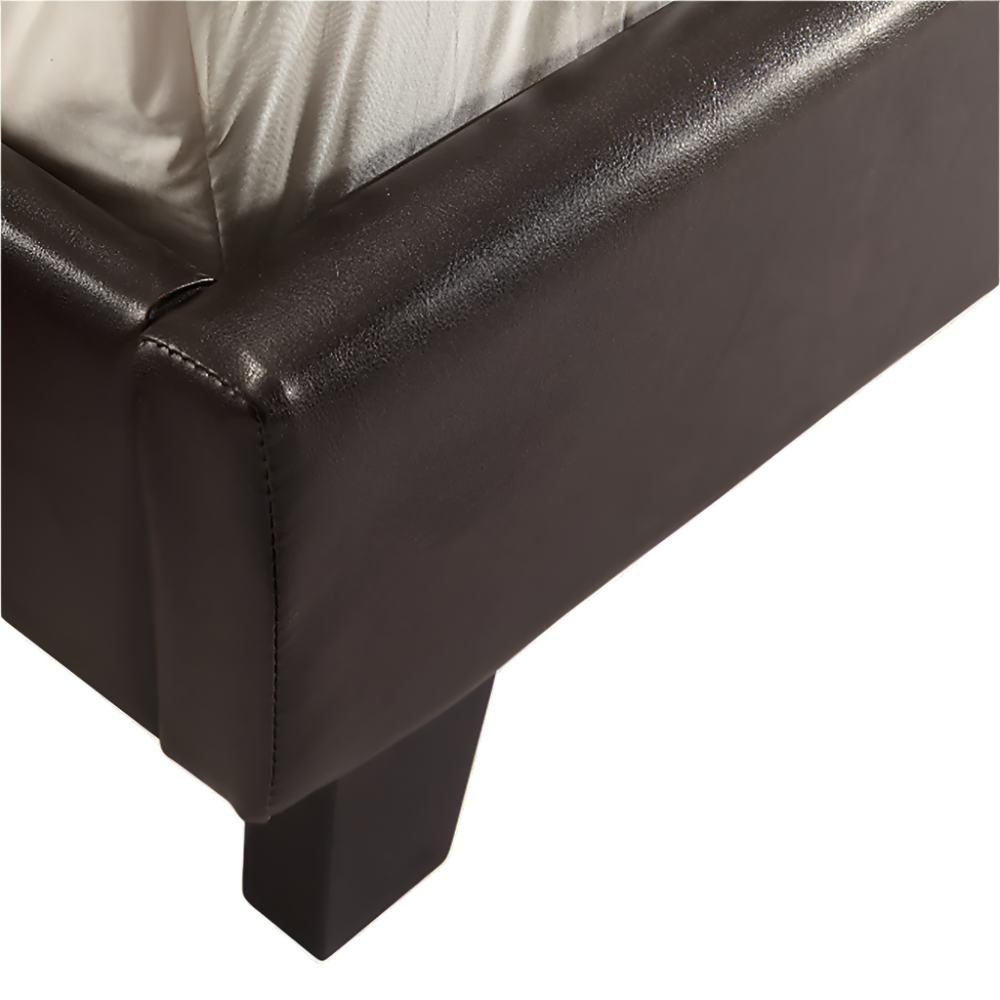 Queen Pu Leather Bed Frame Brown