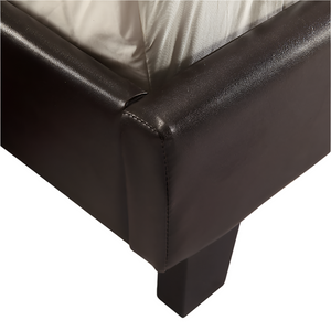 Queen Pu Leather Bed Frame Brown