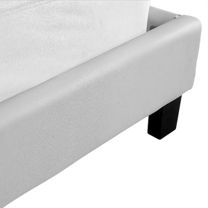 King Pu Leather Bed Frame White