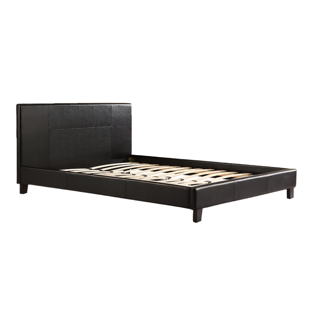 Queen Pu Leather Bed Frame Black