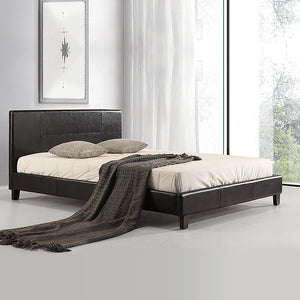 Queen Pu Leather Bed Frame Black