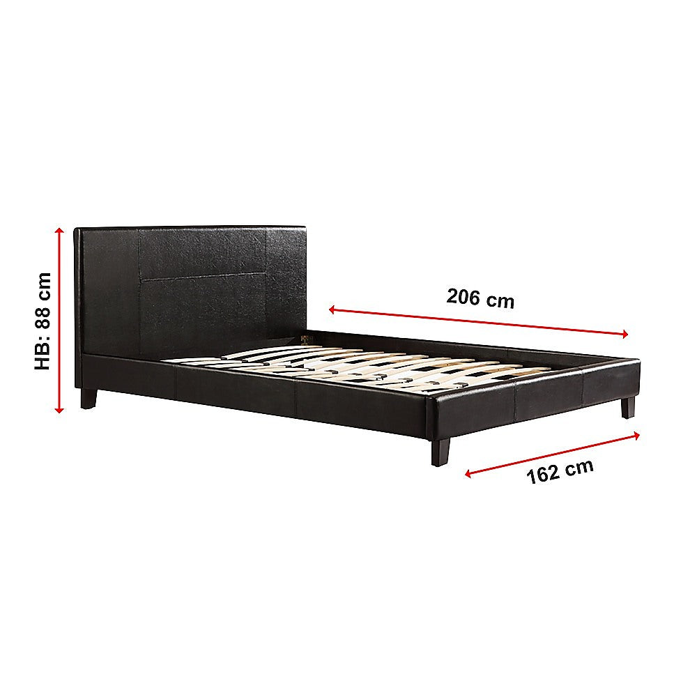 Queen Pu Leather Bed Frame Black