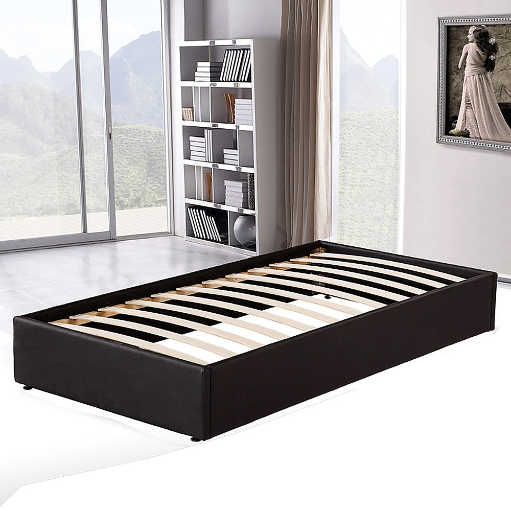 Pu Leather Single Bed Ensemble Frame