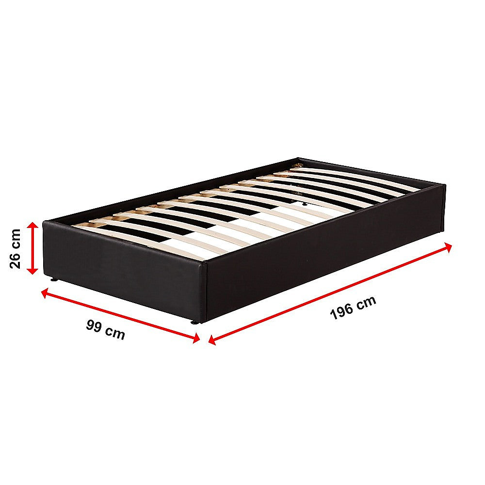 Pu Leather Single Bed Ensemble Frame