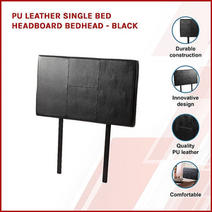 Pu Leather Single Bed Headboard Bedhead Black