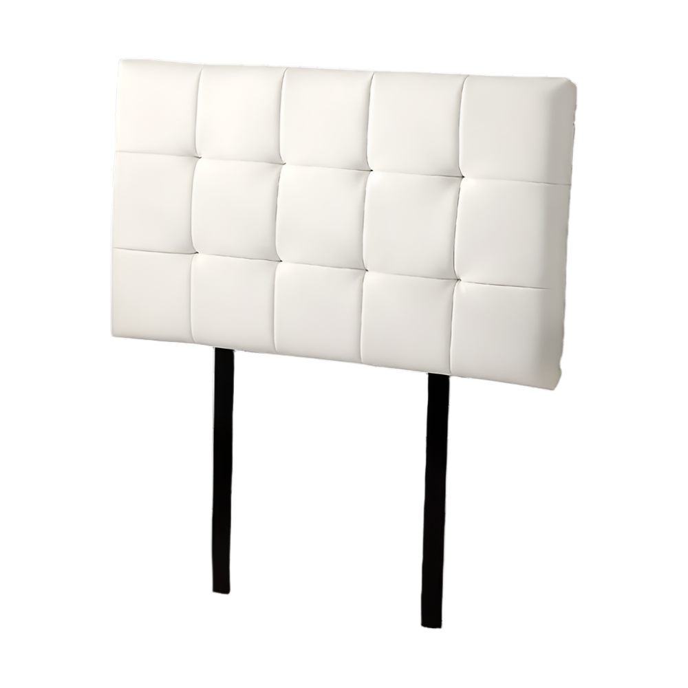 Pu Leather Single Bed Deluxe Headboard Bedhead White