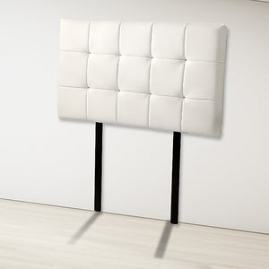 Pu Leather Single Bed Deluxe Headboard Bedhead White