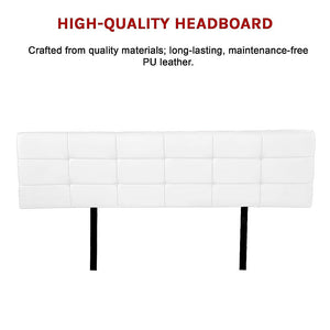 Pu Leather King Bed Deluxe Headboard Bedhead White