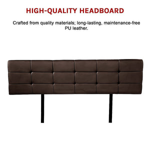 Pu Leather King Bed Deluxe Headboard Bedhead Brown