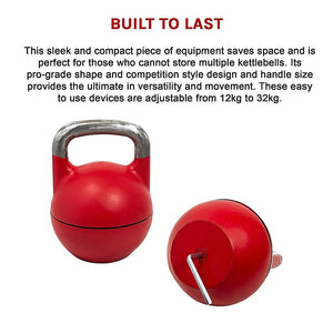 Adjustable 32Kg Kettlebell Weight Set Home Gym