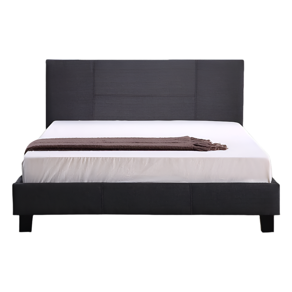 Queen Linen Fabric Bed Frame Grey