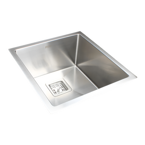 430X455mm Handmade 1.5Mm Stainless Steel Undermount / Topmount Kitchen Sink With Square Waste