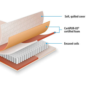 Palermo Contour 20Cm Encased Coil King Single Mattress Certipur Us Certified Foam
