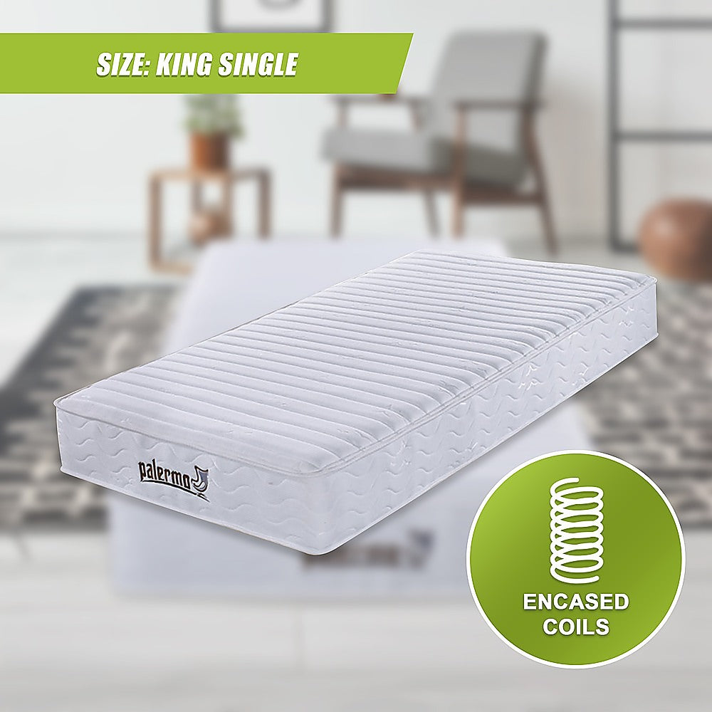 Palermo Contour 20Cm Encased Coil King Single Mattress Certipur Us Certified Foam