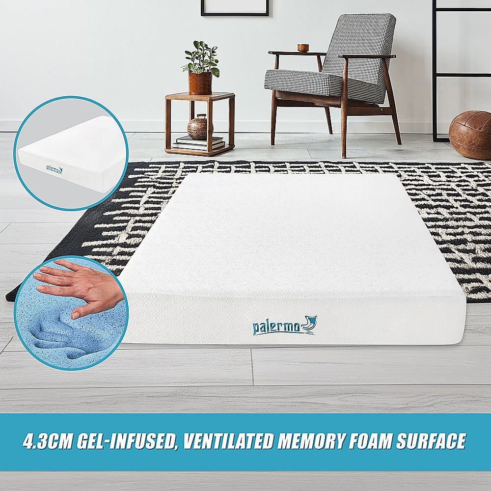 Palermo Queen 25Cm Gel Memory Foam Mattress Dual Layered Certipur Us Certified