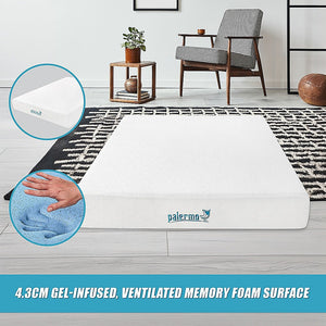 Palermo Queen 25Cm Gel Memory Foam Mattress Dual Layered Certipur Us Certified