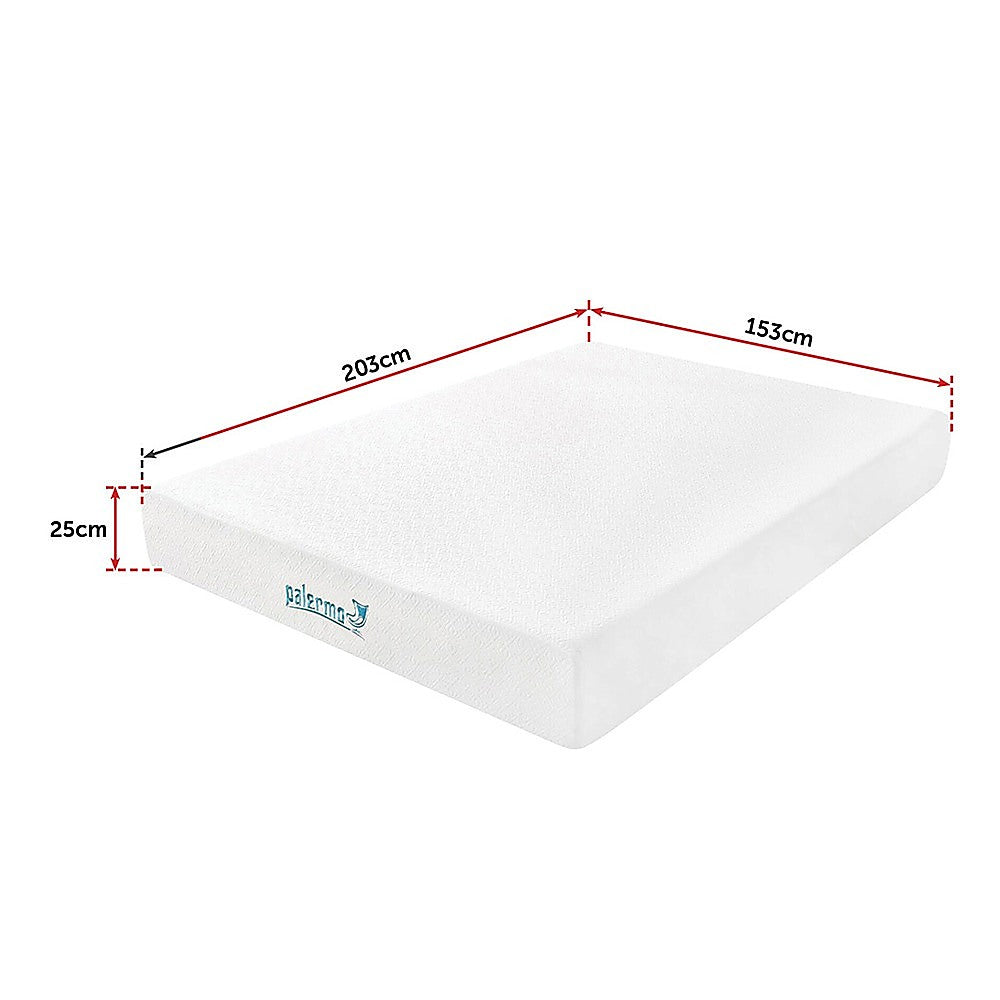 Palermo Queen 25Cm Gel Memory Foam Mattress Dual Layered Certipur Us Certified