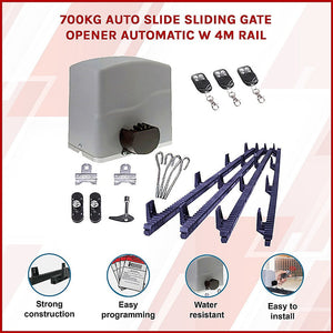 Randy & Travis Machinery 700Kg Auto Slide Sliding Gate Opener Automatic W 4M Rail