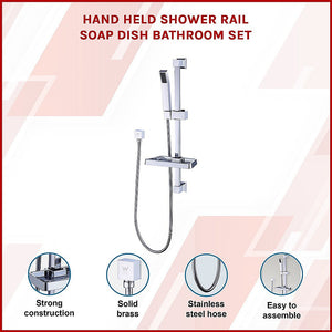 Hand Held Shower Rail Soap Dish Bathroom Set