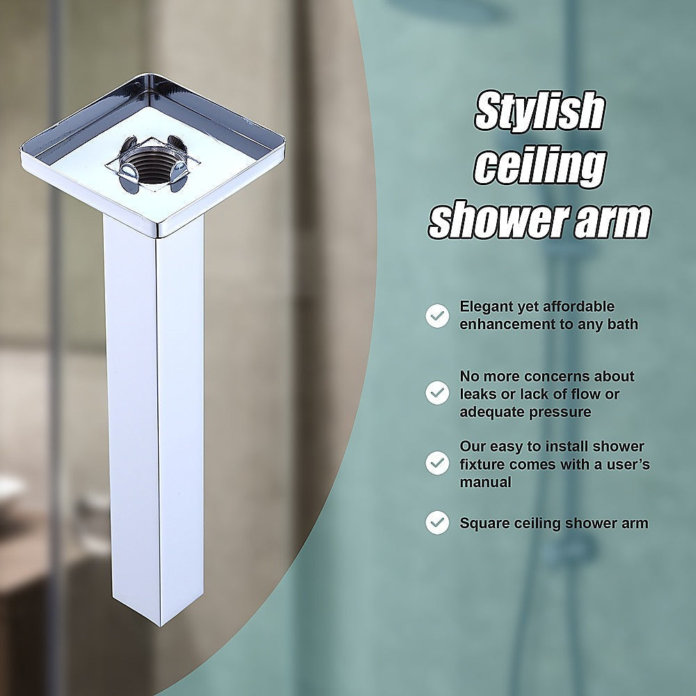 Shower Head Arm Wall Connector Square Bathroom Rainforest Showerhead